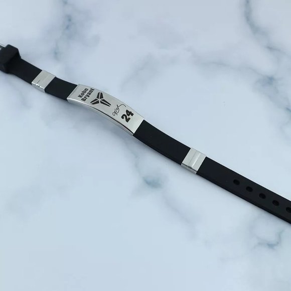 Kobe Bryant Black Silicon Steel Bracelet - Picture 2 of 3